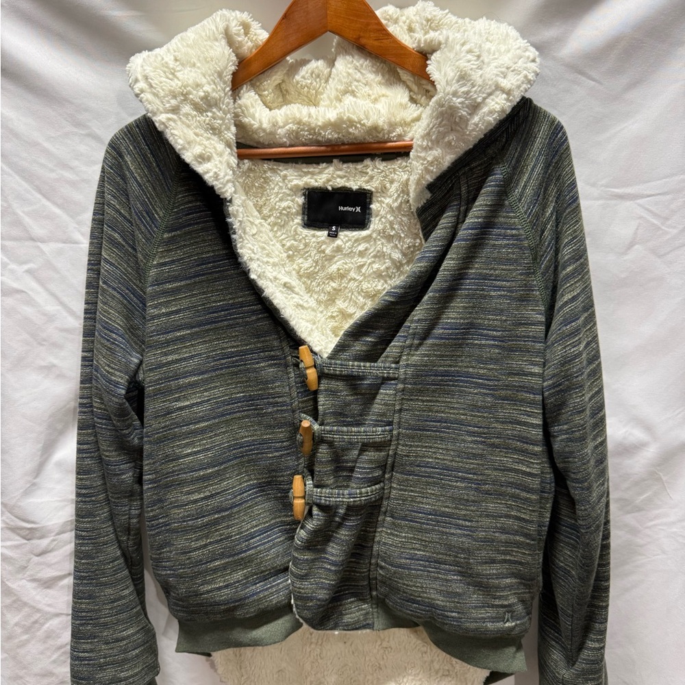 Hurley Blue and Cream Hooded Jacket